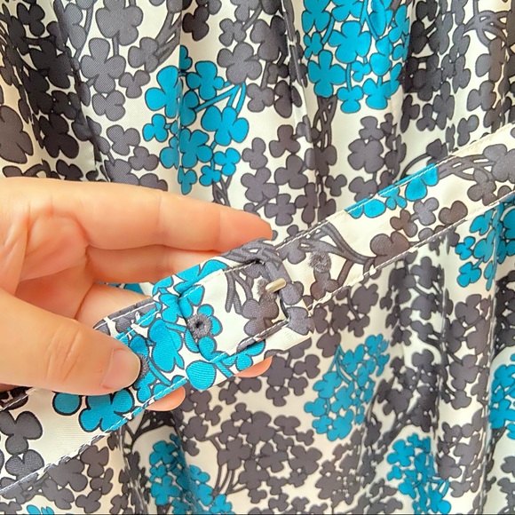 Silk dress Jacob size 2, turquoise blue floral - Picture 3 of 8